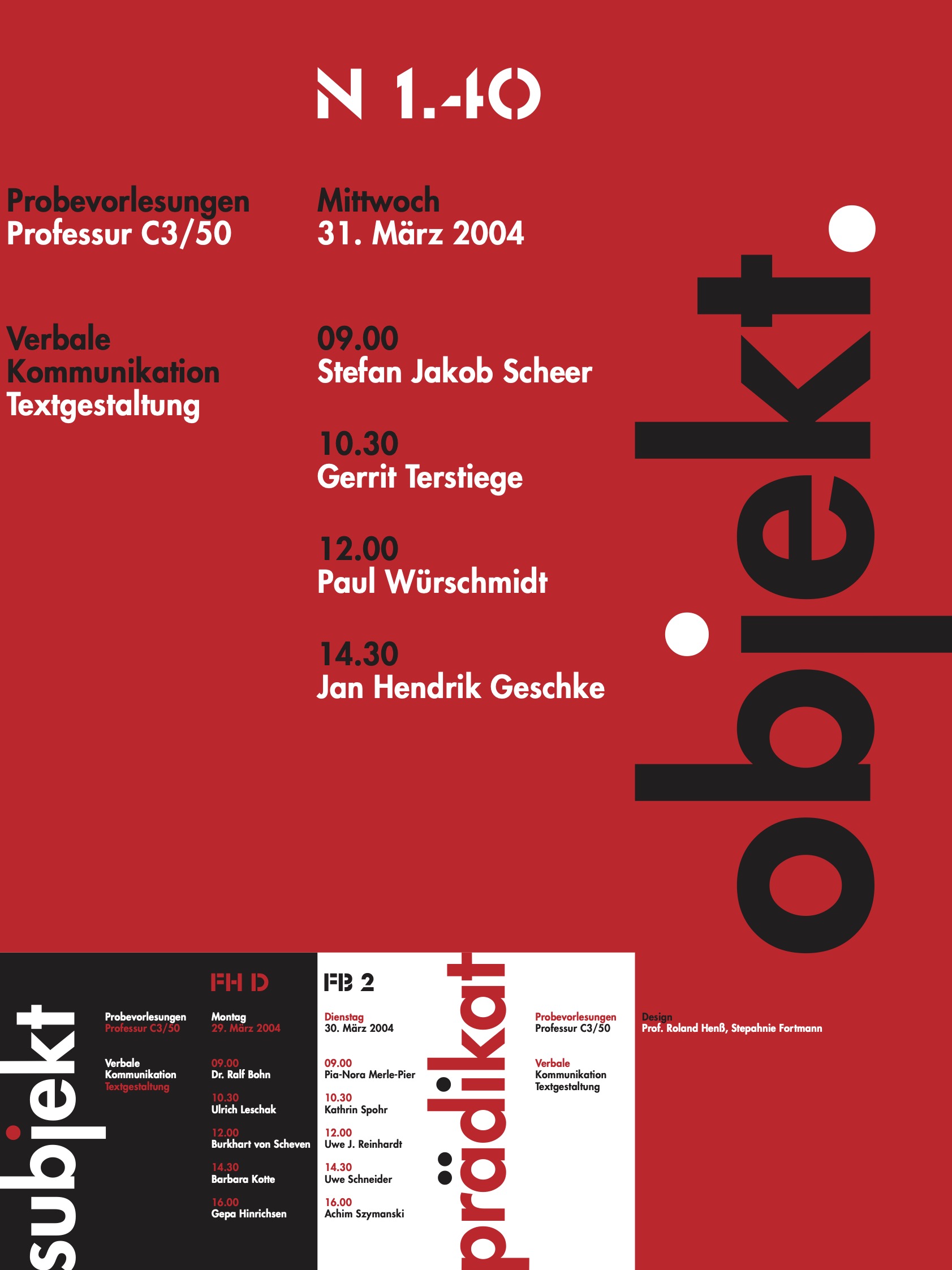 Gestaltet: Stephanie Fortmann, Betreut: Roland Henß, Titel: objekt, Jahr: 2004