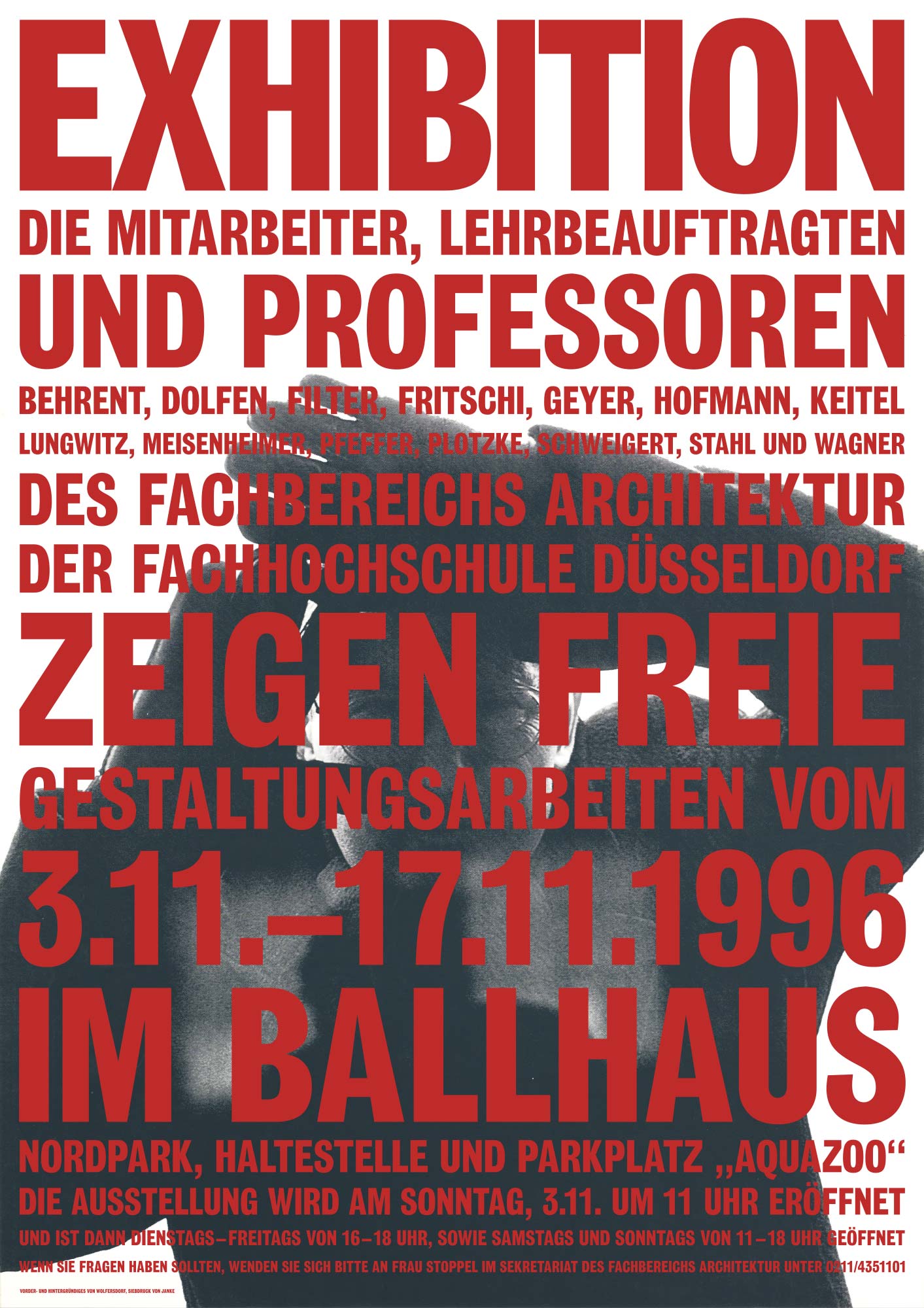 Gestaltet: Dirk Wolfersdorf, Titel: Exhibition im Ballhaus, Jahr: 1996