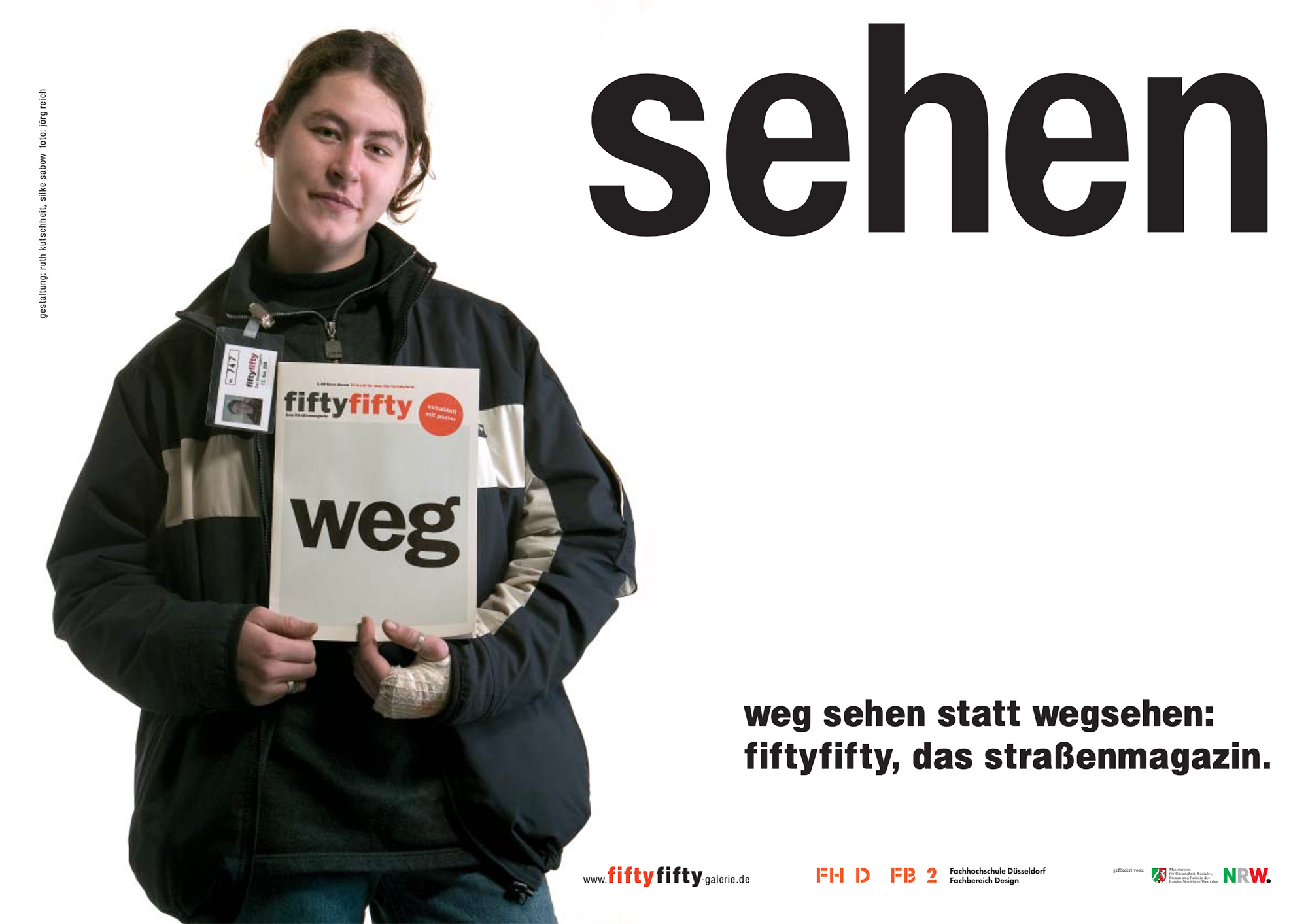 Gestaltet: Silke Sabow, Ruth Kutschheit, Jörg Reich, Betreut: Wilfried Korfmacher, Titel: fiftyfifty: weg sehen Joyce, Jahr: 2004